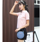 Pu Leather Women Crossbody Circular Bag Messenger Shoulder Bag