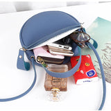 Pu Leather Women Crossbody Circular Bag Messenger Shoulder Bag
