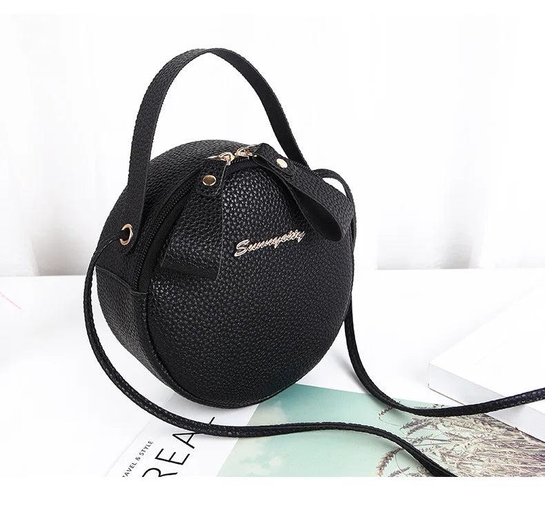 Pu Leather Women Crossbody Circular Bag Messenger Shoulder Bag