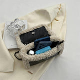 Soft Leather Shoulder Bag Lamb Wool Handbag