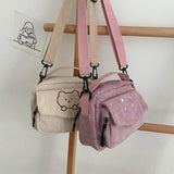 Preppy Student Tote Shoulder Messenger Small Corduroy Satchel
