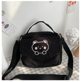 Preppy Student Tote Shoulder Messenger Small Corduroy Satchel