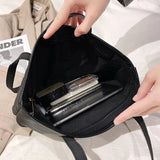 Women's Solid Pu Leather Shoulder Bag High Capacity Handbag