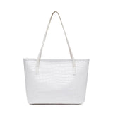 Women's Solid Pu Leather Shoulder Bag High Capacity Handbag