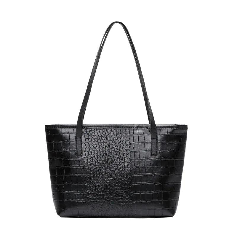 Women's Solid Pu Leather Shoulder Bag High Capacity Handbag