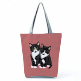 Cat Tote Bag Handbags Reusable Shopping Bag Ladies Shoulder Bag Beach Pattern