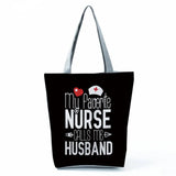 Cartoon Dentist Nurse Print Tote Women Handbag Reusable Shoulder Bag
