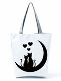 Cat Print Handbags High Capacity Female Tote Shoulder Bag