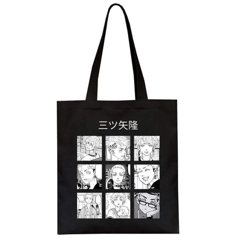 Y2K Tokyo Avenger Print Canvas Bag Goth Punk Women Shoulder Bag