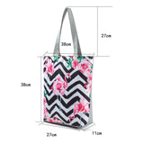 Striped Flamingo Print Shoulder Bag Floral Animal Pattern Handbag