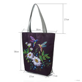 Miyahouse Embroidery Canvas Handbag Floral Bird Printed Lady Shoulder Bag
