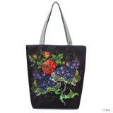 Miyahouse Embroidery Canvas Handbag Floral Bird Printed Lady Shoulder Bag