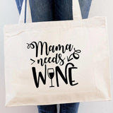 Mom Life Canvas Shopping Bags Tote Shoulder Bags Casual Totes Handbag