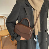 Retro PU Leather Shoulder Bag - Solid Crossbody Bags for Women