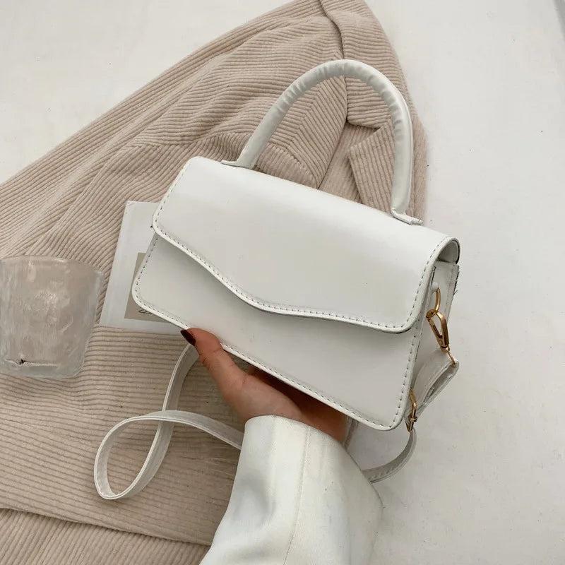 Retro PU Leather Shoulder Bag - Solid Crossbody Bags for Women