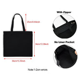 Cat Print Tote Bag for Women Foldable Canvas Handbag Eco Zipper