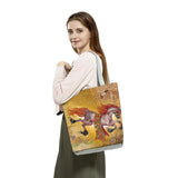 Marine Life Print Tote Bag Seahorse Turtle Octopus Print Shoulder Bag