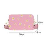 Women's Daisy Pattern Shoulder Bag Handbag Small Square Bag Tote