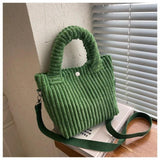 Corduroy Small Handbags Women Handbag Shoulder Crossbody Bags Bucket Bag