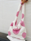 Plush Animal Printed Handbag for Women