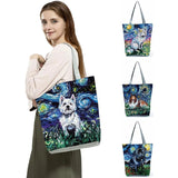 Schnauzer Dog Painting Handbag Large Capacity Shoulder Bag