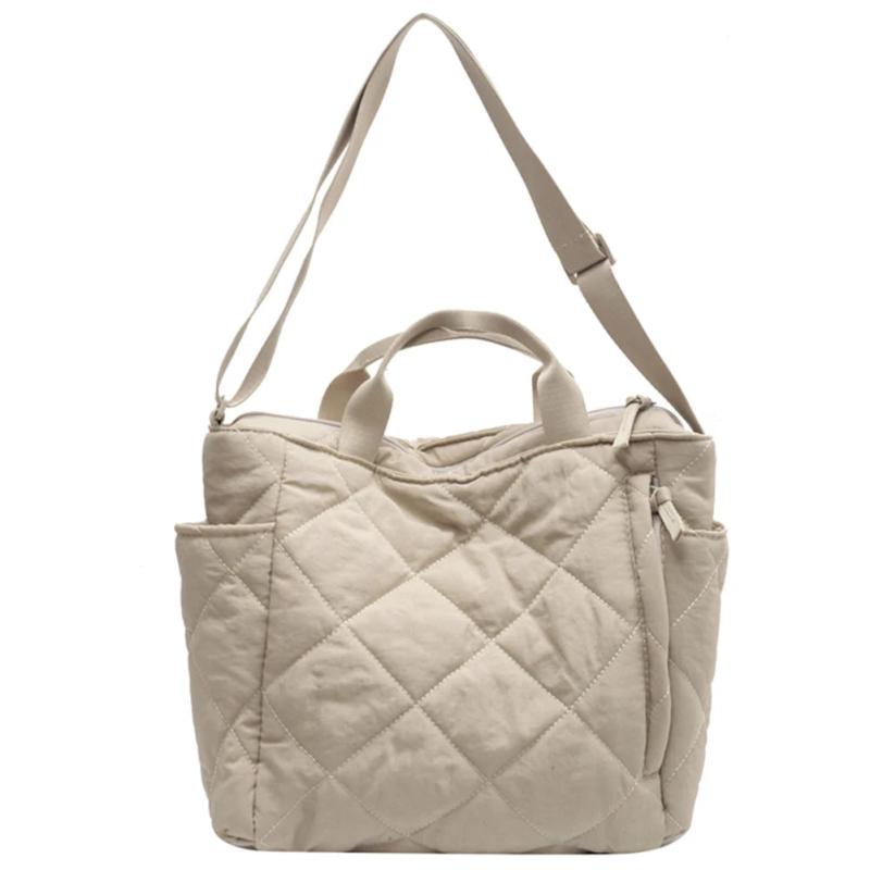 Quilted Cotton-padded Bag Large Capacity Rhombic Lattice