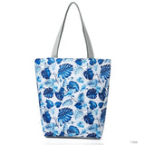 Miyahouse Canvas Shoulder Bag Women Handbag Leaves Printed Tote Handbag