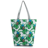 Miyahouse Canvas Shoulder Bag Women Handbag Leaves Printed Tote Handbag