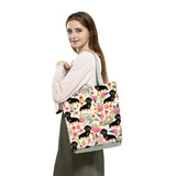 Animal Sausage Dogs Printed Tote Bag Large Capacity Shoulder Bag
