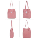Corduroy Women Handbags Large-capacity Shopping Bag Solid Shoulder Bags