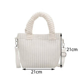Corduroy Casual Women's Crossbody Bag Zip Tote Handbags