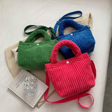 Corduroy Casual Women's Crossbody Bag Zip Tote Handbags