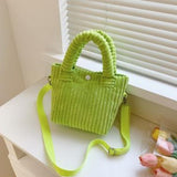 Corduroy Casual Women's Crossbody Bag Zip Tote Handbags