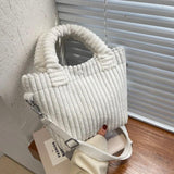 Corduroy Casual Women's Crossbody Bag Zip Tote Handbags