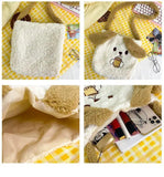 Animal Embroidered Women Shoulder Bag Lamb Wool Student Girls Crossbody Bags Sof