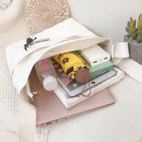 Canvas Messenger Bag Solid Handbag Tote Shoulder Book Bag Female School Bags