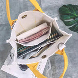 Large Capacity Solid Canvas Shopper Bag for Women