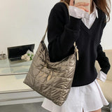 Winter Large Capacity Casual Tote Bags Cotton Women's Shoulder Bag Soft Handbags