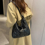 Winter Large Capacity Casual Tote Bags Cotton Women's Shoulder Bag Soft Handbags