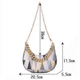Spring Women Shoulder Bag Geometric Pu Leather Crossbody Bags