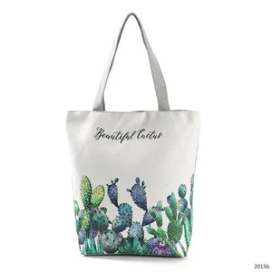 Cactus Letter Printed Large Shoulders Bag