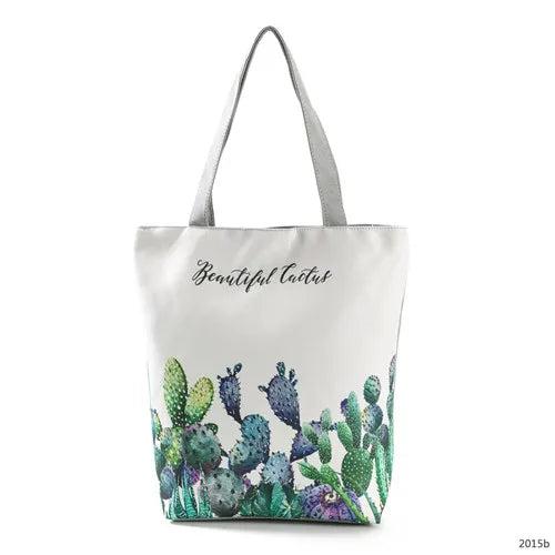 Cactus Letter Printed Large Shoulders Bag