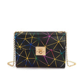 Geometric Small Square Shoulder Crossbody Bag Chain Flap Mobile Phone Purse