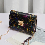 Geometric Small Square Shoulder Crossbody Bag Chain Flap Mobile Phone Purse