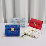 Geometric Small Square Shoulder Crossbody Bag Chain Flap Mobile Phone Purse