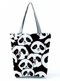 Cartoon Panda Shoulder Bag for Women Portable Large Capacity Tote Bag