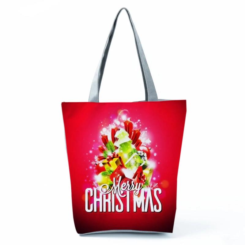 Eco Reusable Handbags All-Match Christmas Tree Women Gift Shopping Bag