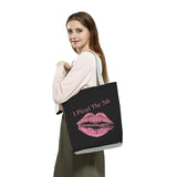 Funny Lips Graphic Tote Bag Reusable Women Shoulder Work Bags