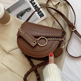 Women's Stone Handbag, Pony Saddle Bag, Winter Bonded Bag
