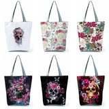 Halloween Skull Pattern Women's Handbag Polyester Tote Bag